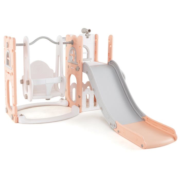 7-in-1 Toddle Slide Set with Swing Seat and Basketball Hoop and Ladder-