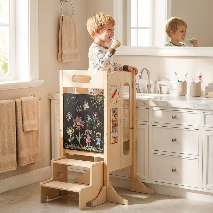 Toddler Step Stool Foldable Standing Tower with Anti-