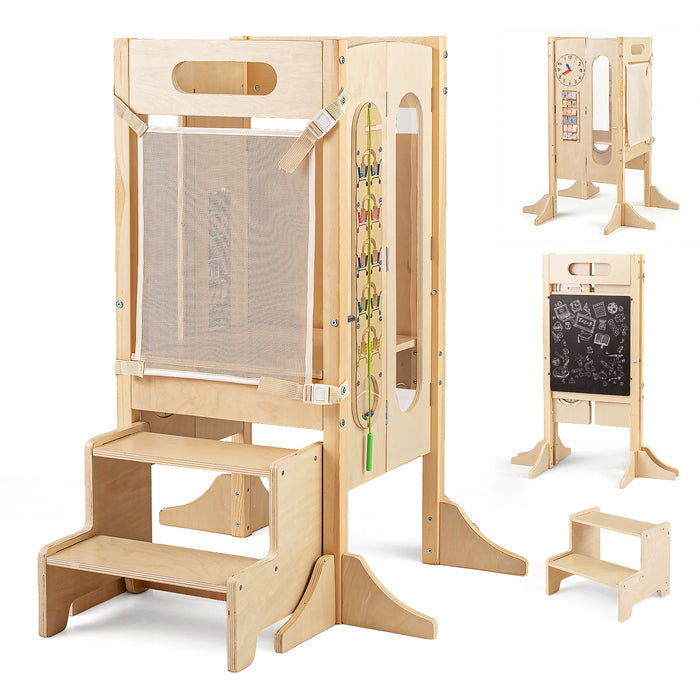 Toddler Step Stool Foldable Standing Tower with Anti-