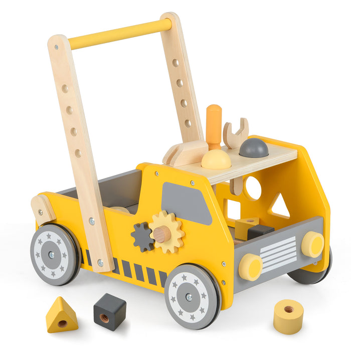 Toddler Push Walker with Adjustable Speed and Bottom Storage-