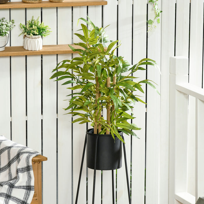 Artificial Bamboo Tree Duo in Pots - Lifelike Desk and Home Decor Faux Plants, Indoor/Outdoor, 15x15x60cm - Perfect for Office & Living Space Beautification