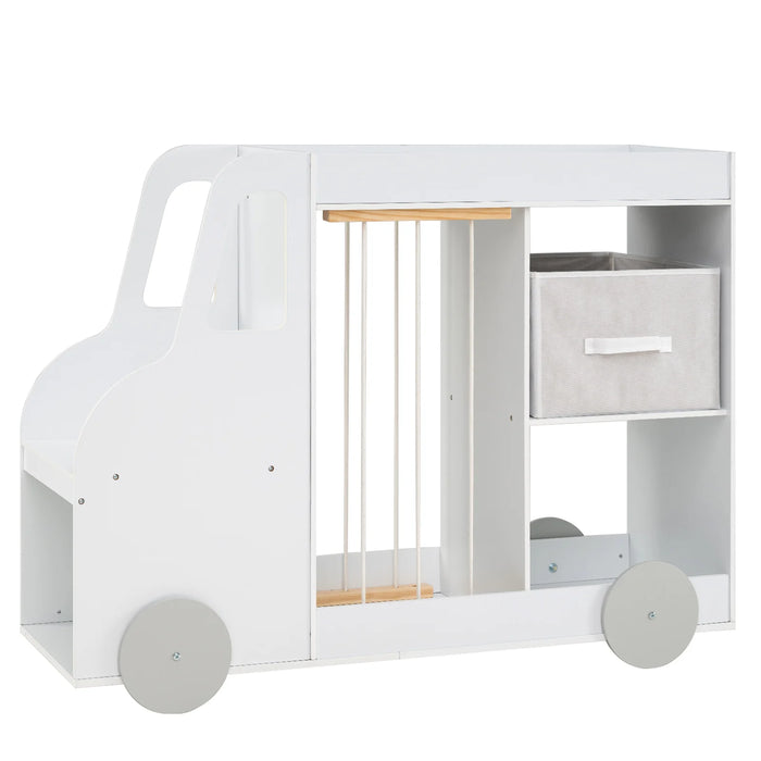Toy Storage Organizer with Open Shelves & Fabric Drawer for Playroom Nursery-