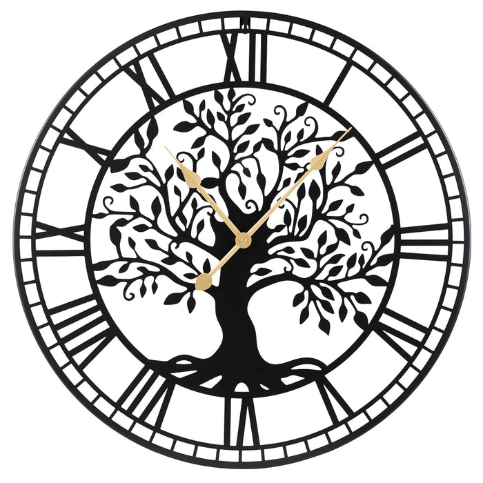 Tree of Life Non-Ticking Metal Wall Clock for Living Room Bedroom Kitchen-
