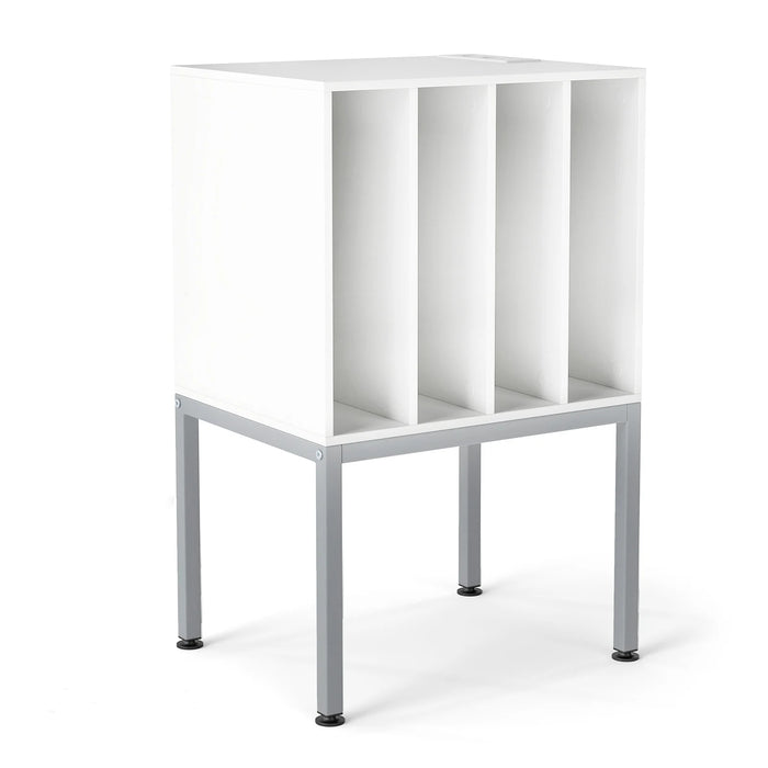 Turntable Stand with Vinyl Storage Shelves and Raised Metal Legs-