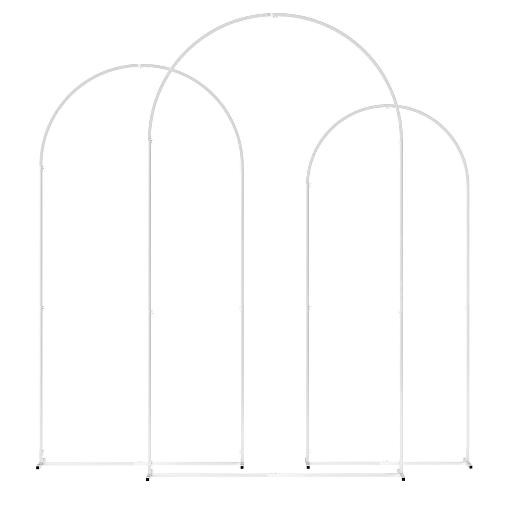 Outsunny Wedding Arch Frame Set, Metal Balloon Arch Stand Set, Balloon Arch Stand Set for Birthday Party, 2.2, 2, 1.8 m White