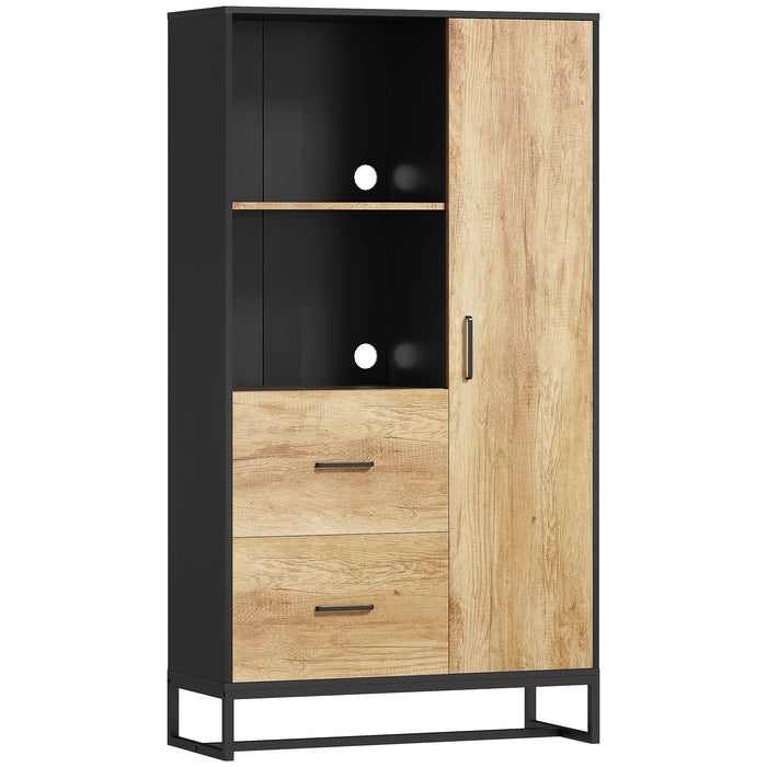 HOMCOM Tall Kitchen Cupboard, Freestanding Kitchen Pantry Cabinet with Adjustable Shelves, Drawers and Soft Close Door, 160cm