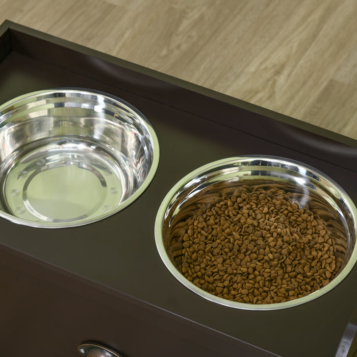 Elevated Stainless Steel Dog Feeding Station - Large Dog Bowls with 21L Food Storage Drawer - Perfect for Big Breed Mealtime Comfort