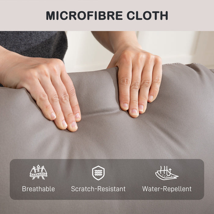 HOMCOM Recliner Armchair, Manual Reclining Chair with Adjustable Leg Rest and Reclining Functions, Modern Microfibre Overstuffed Lounge Seating for Living Room, Bedroom, Grey