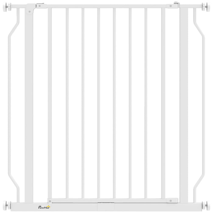 PawHut Extra Wide Dog Gate, with Door Pressure, for Doorways, Hallways, Staircases - White