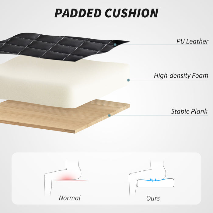 HOMCOM Faux Leather Office Chair. with Flip-Up Armrests - Black