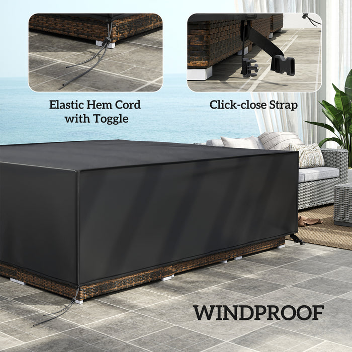 Outsunny Large Patio Garden Furniture Set Cover 600D Oxford Square Waterproof, 230 x 230 x 70 cm, Black