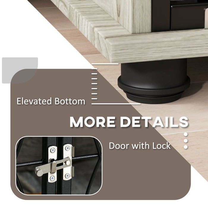 Extra Large Indoor Dog Crate End Table - 44.5" Size with Plush Washable Cushion and Lockable Door - Stylish Furniture for Big Dogs & Home Decor Integration