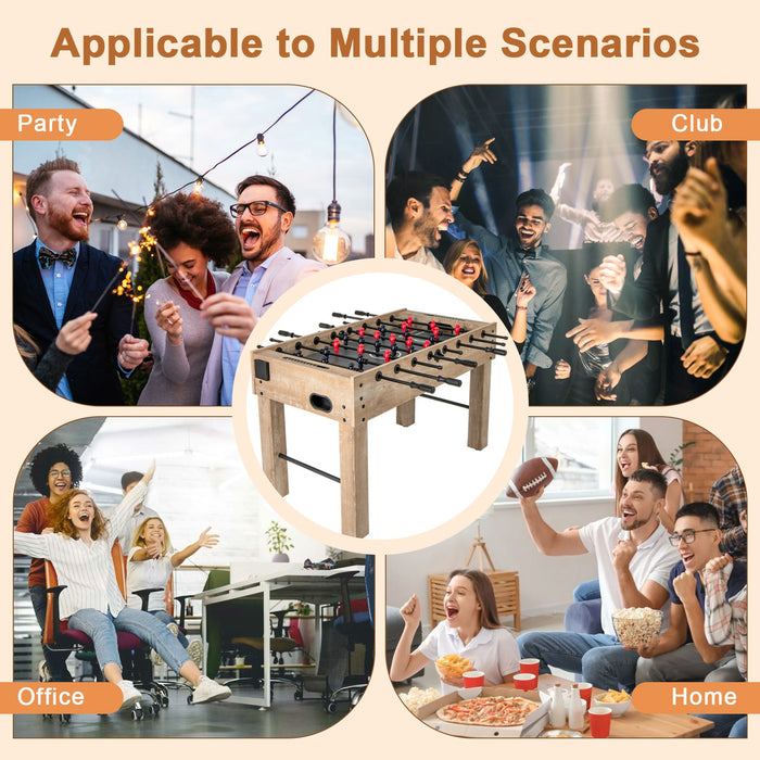 137 cm Full Size Foosball Table with 2 Balls and 2 Foldable Cup Holders-