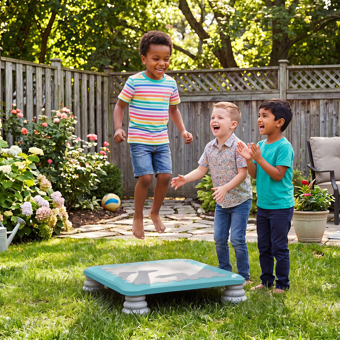 Mini Trampoline for Kids with Removable and Non-Slip Foot Pads-Red