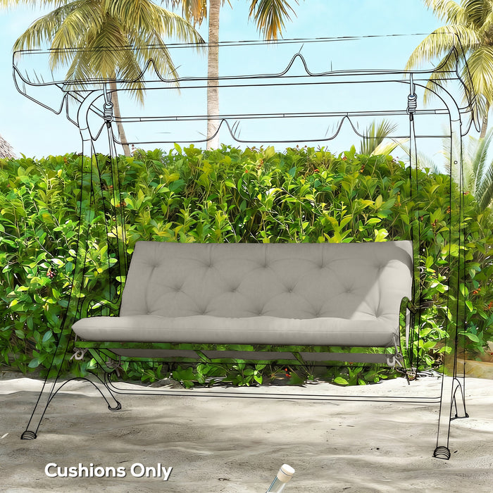 Outsunny Garden Bench Cushion, 2 Seater Swing Chair Cushion, Seat Pad with Ties for Indoor and Outdoor Use, 110 x 120 cm