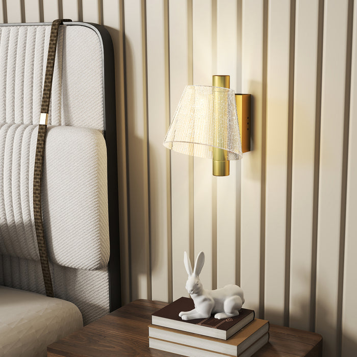 HOMCOM Led Wall Lamp 2 Pack, 5W Modern Indoor Starry Wall Light, Colour Temperature Adjustable 3000K/4000K/6500K, for Bedroom, Living Room, Hallway, Stairs, Gold Tone