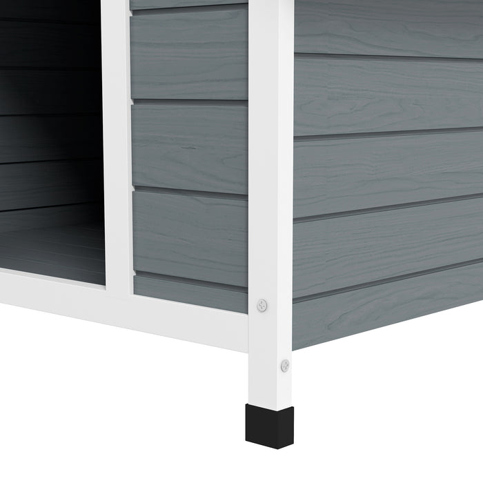 Wooden Dog Kennel with Removable Floor - Weather-Resistant Outdoor Shelter for Large Dogs, 110x98x106.5 cm - Ideal Comfort for Your Pet’s Outdoor Living