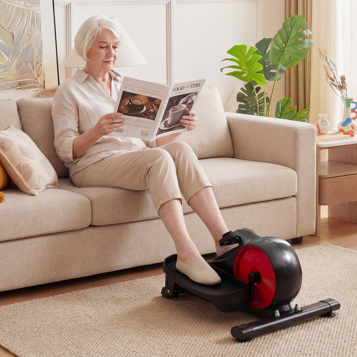 Under Desk Elliptical Pedal Exerciser Adjustable Magnetic Resistance-