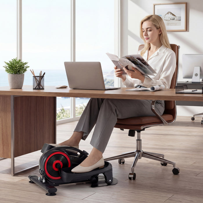 Under Desk Elliptical Pedal Exerciser Adjustable Magnetic Resistance and Whisper Quiet-