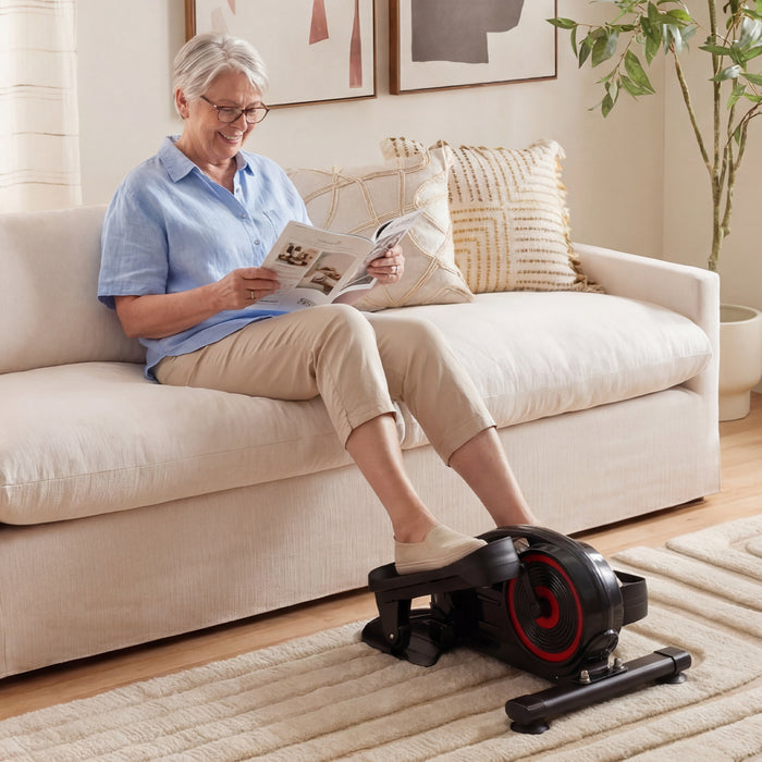 Under Desk Elliptical Pedal Exerciser Adjustable Magnetic Resistance and Whisper Quiet-