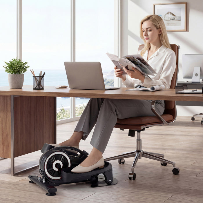 Under Desk Elliptical Pedal Exerciser Adjustable Magnetic Resistance and Whisper Quiet-