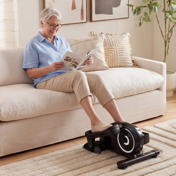 Under Desk Elliptical Pedal Exerciser Adjustable Magnetic Resistance and Whisper Quiet-