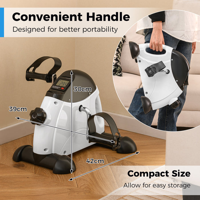 Mini Under Desk Bike Pedal Exerciser with Adjustable Resistance-