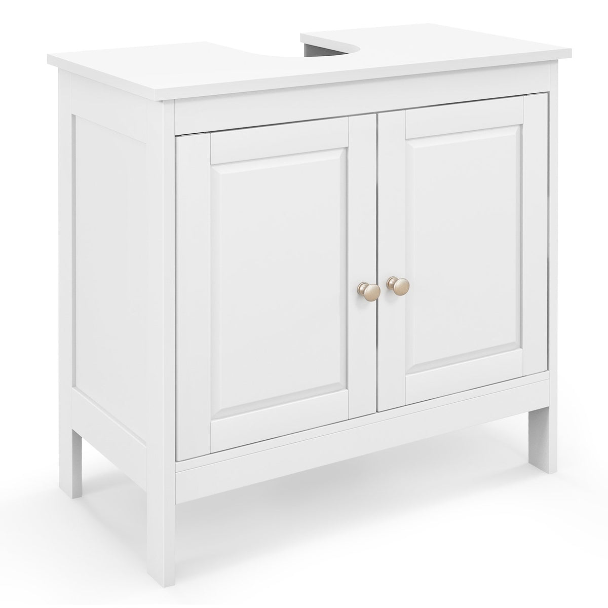 Under Freestanding Bathroom Vanity Sink Cabinet with 2 Doors-White