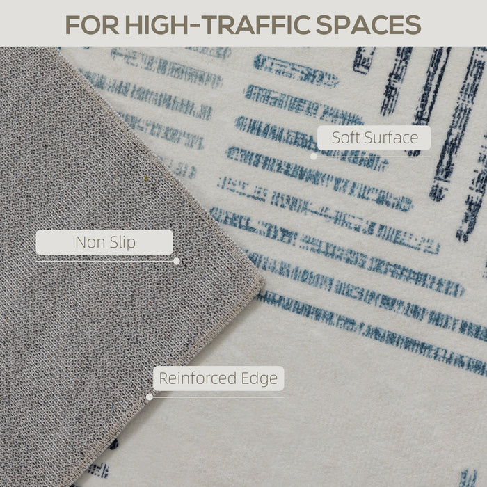 HOMCOM Modern Area Rug, Geometric Pattern Non-Slip Washable Rug, Soft Floor Carpet for Living Room, Bedroom, Dining Room, Home Office, 230 x 160 cm, Multi-Coloured