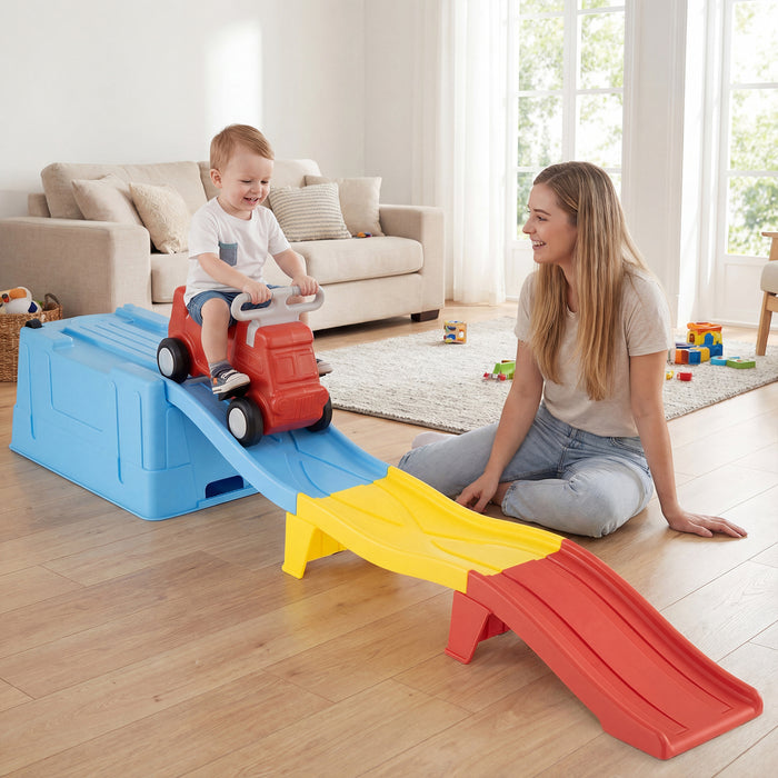 Up and Down Roller Coaster Expandable Roller Coaster Kids Ride on Toy with Storage Box-