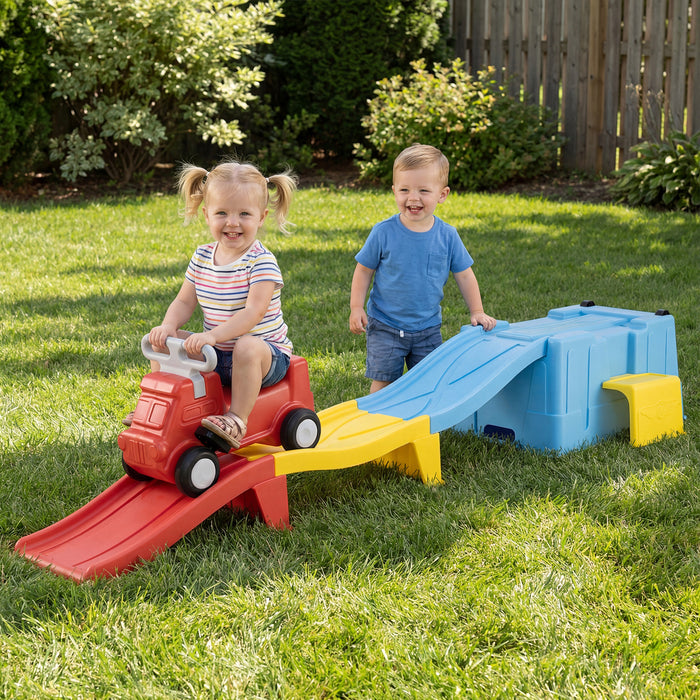 Up and Down Roller Coaster Expandable Roller Coaster Kids Ride on Toy with Storage Box-