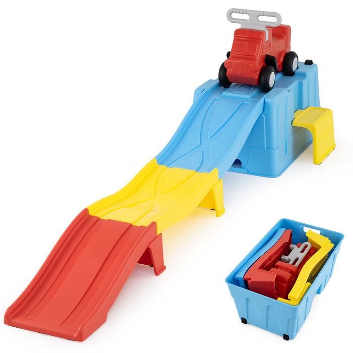 Up and Down Roller Coaster Expandable Roller Coaster Kids Ride on Toy with Storage Box-