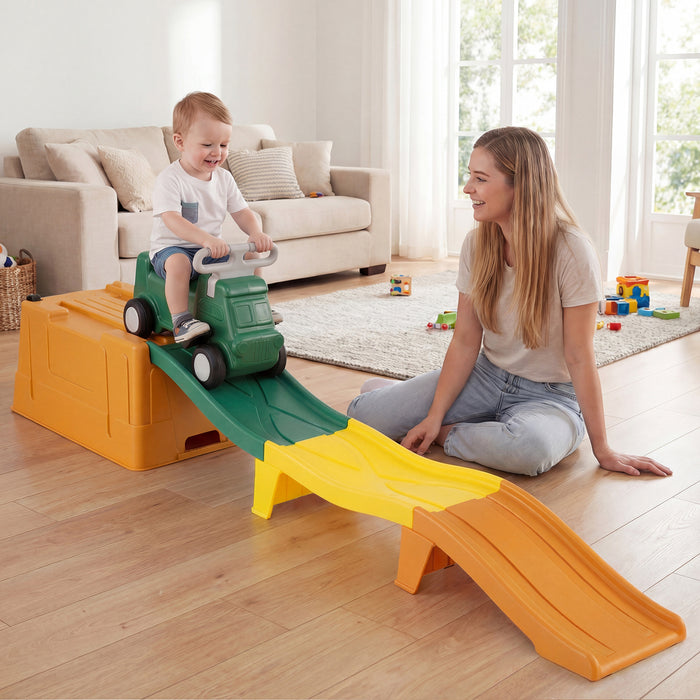 Up and Down Roller Coaster Expandable Roller Coaster Kids Ride on Toy with Storage Box-
