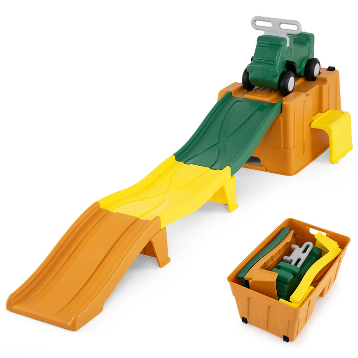 Up and Down Roller Coaster Expandable Roller Coaster Kids Ride on Toy with Storage Box-