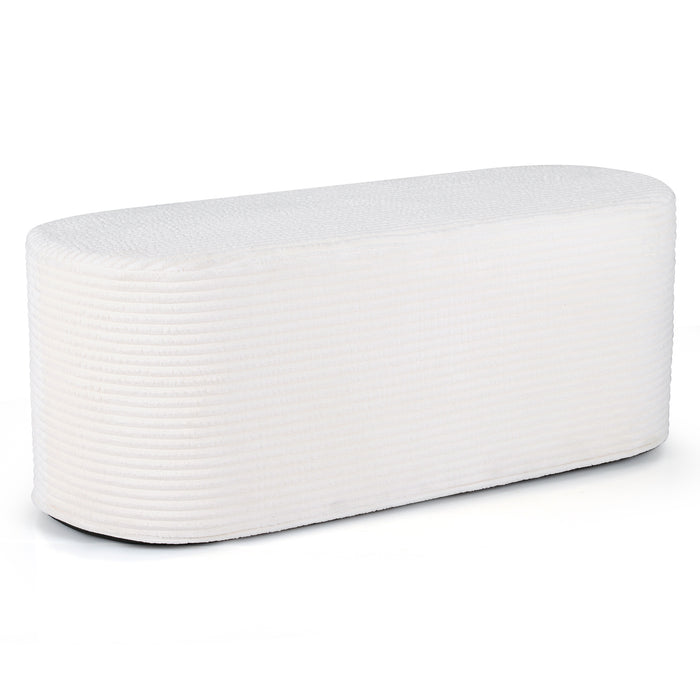Upholstered Ottoman Bench 120CM Modern End of Bed Stool with Corduroy Fabric-