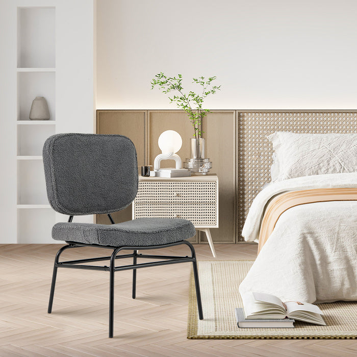 Upholstered Accent Chair with Sponge Padding and Adjustable Foot Pads-