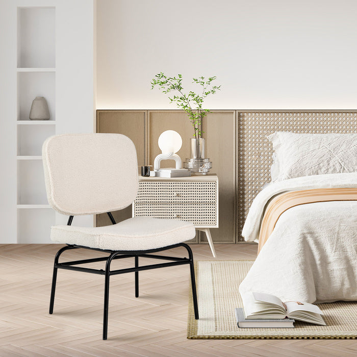 Upholstered Accent Chair with Sponge Padding and Adjustable Foot Pads-