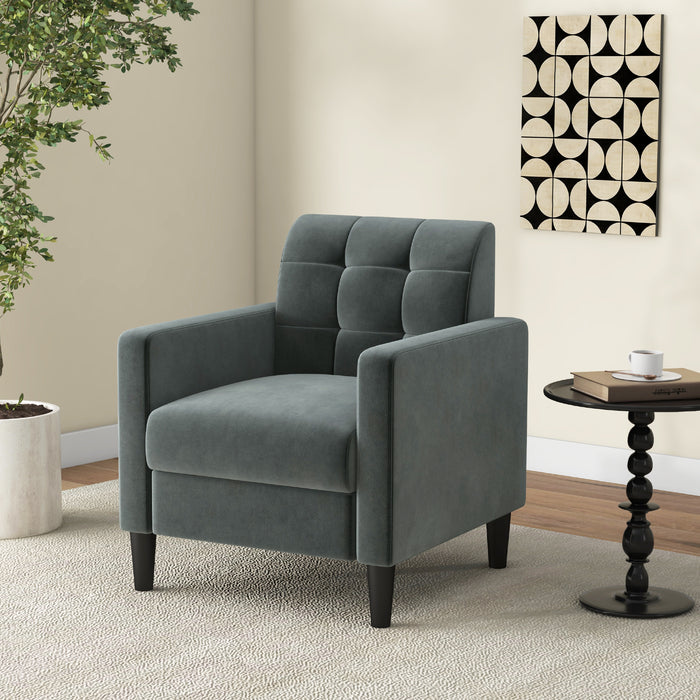 Upholstered Armchair Modern Velvet Accent Chair with Tufted Back-