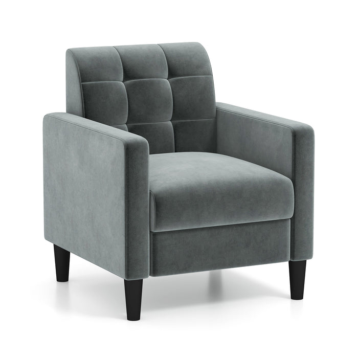 Upholstered Armchair Modern Velvet Accent Chair with Tufted Back-