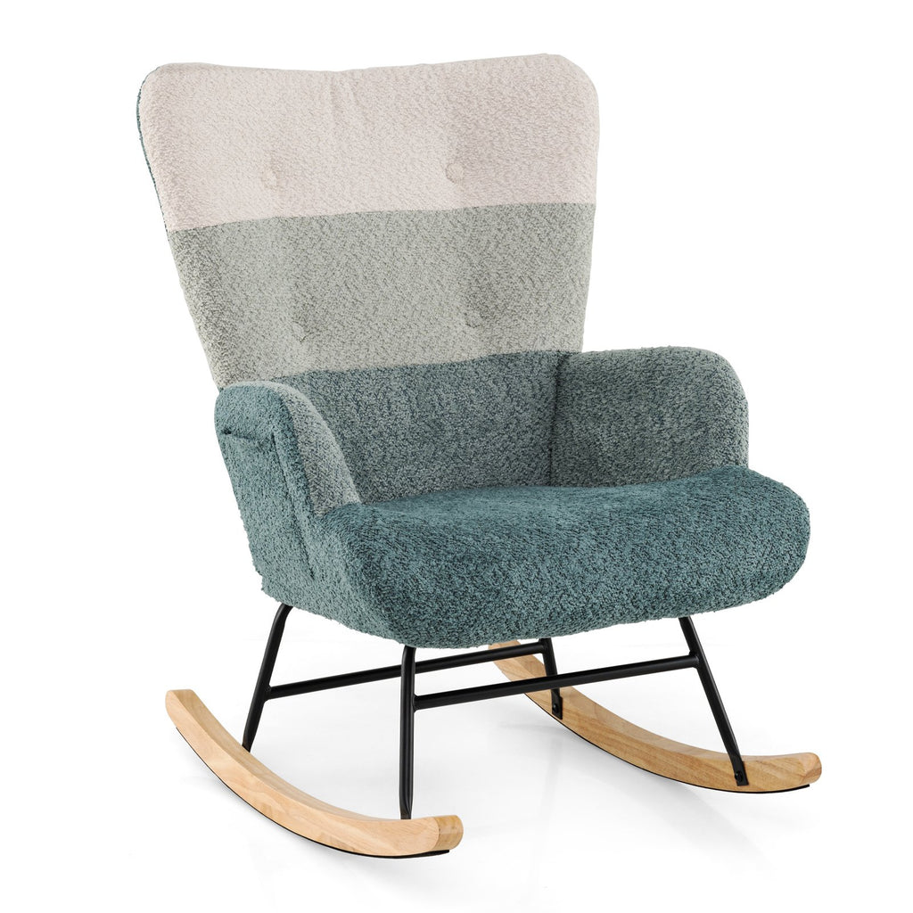 Upholstered Boucle Fabric Nursing Armchair for Bedroom