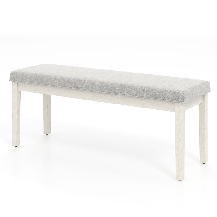 Upholstered Dining Bench Shoe Bench with Rubber Wood Legs and 300 KG Max Load-