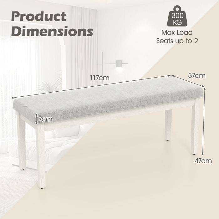 Upholstered Dining Bench Shoe Bench with Rubber Wood Legs and 300 KG Max Load-