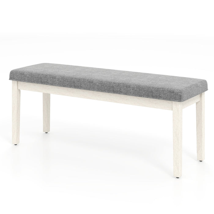 Upholstered Dining Bench Shoe Bench with Rubber Wood Legs and 300 KG Max Load-