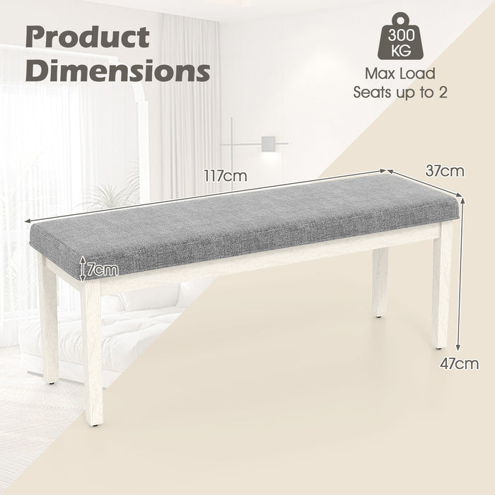Upholstered Dining Bench Shoe Bench with Rubber Wood Legs and 300 KG Max Load-