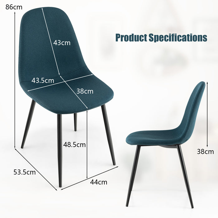 Upholstered Dining Chairs Set of 4 with Metal Legs
