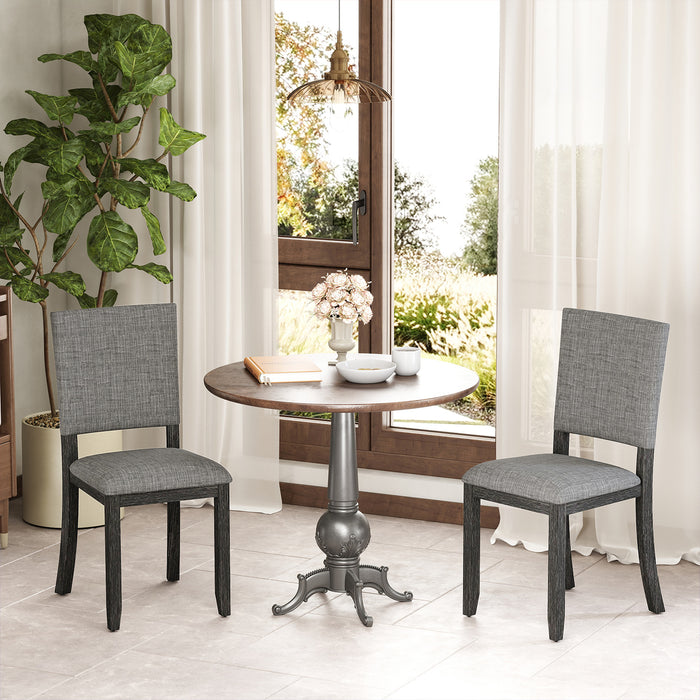 Upholstered Dining Chairs Set of 4 with Soft Padded Seat and Solid Wood Frame
