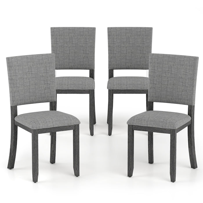 Upholstered Dining Chairs Set of 4 with Soft Padded Seat and Solid Wood Frame