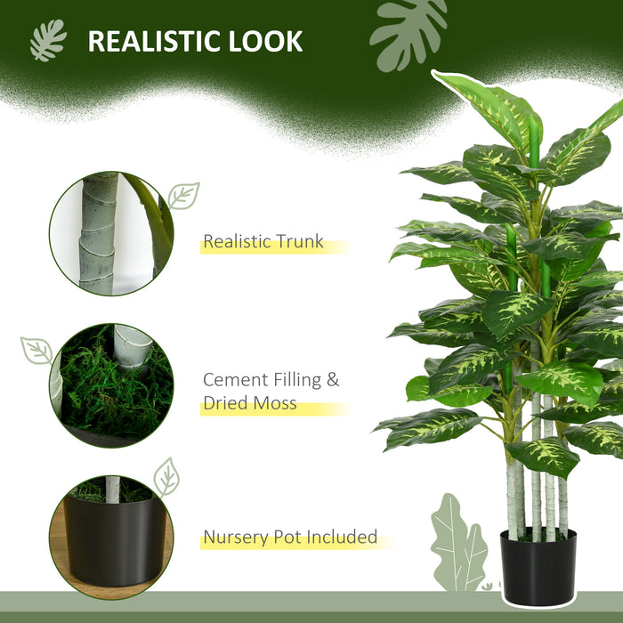 HOMCOM Artificial Evergreen Tree Fake Decorative Plant in Nursery Pot for Indoor Outdoor Decor, 120cm