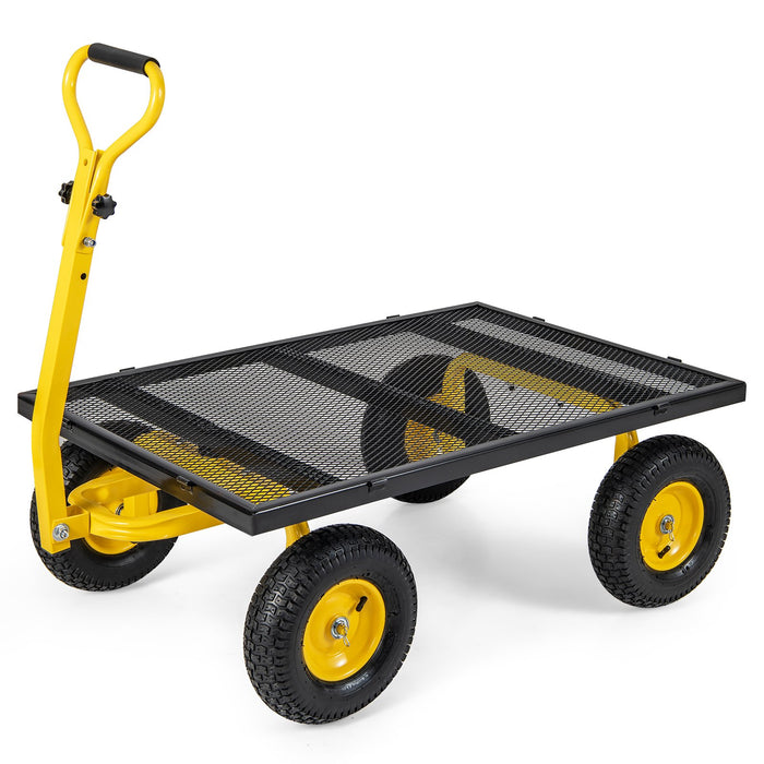Utility Garden Cart with 180° Rotating Handle and Removable Sides-