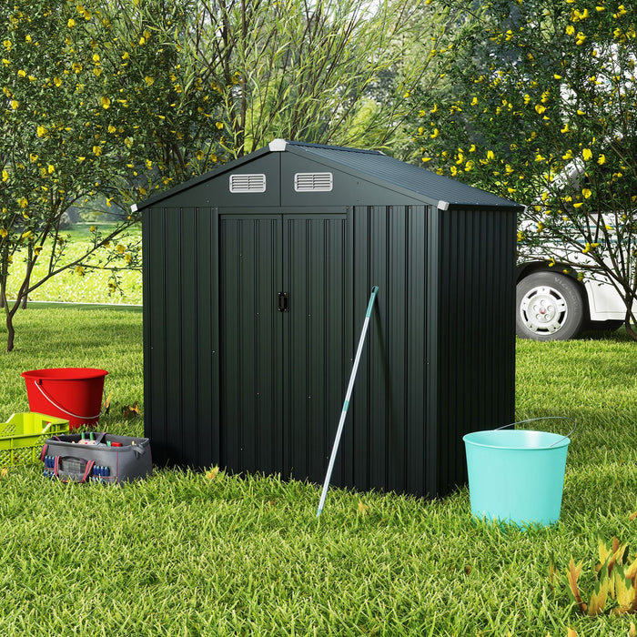 Utility Tool House Garden Storage Shed with Sloping Roof and Air Vents-
